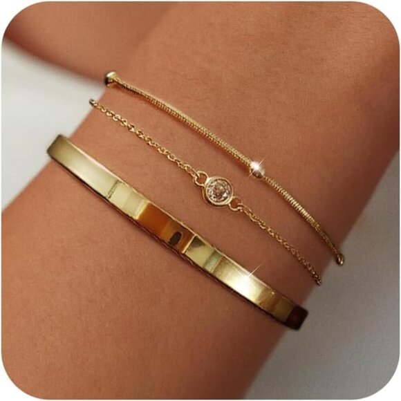 🆕 Yatumery Chain of Various Types Bracelet Women Gold Waterproof Jewelry Gift - Picture 1 of 7